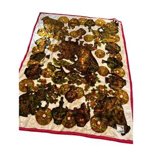 VTG Osung Five Star Korean Mink Blanket Elephant Vase reversible Warm Throw rug